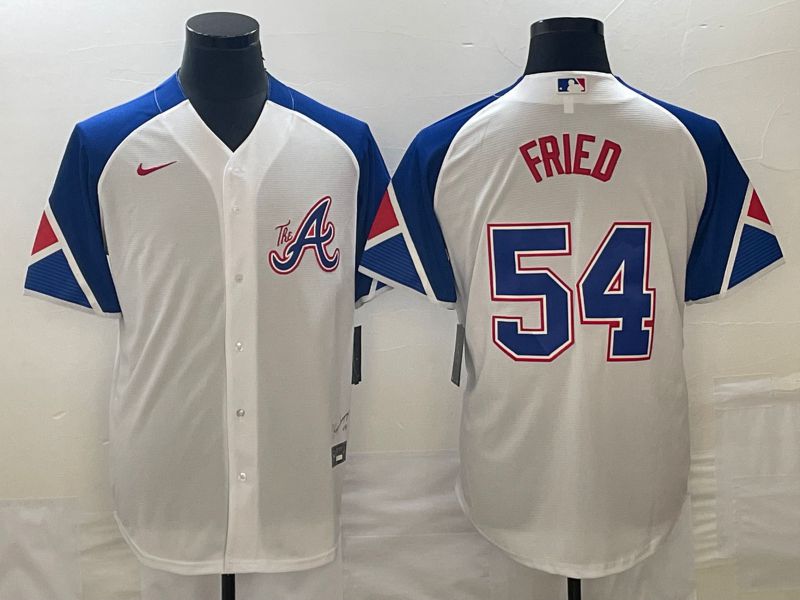 Men Atlanta Braves #54 Fried White City Edition 2024 Nike MLB Jersey style 1